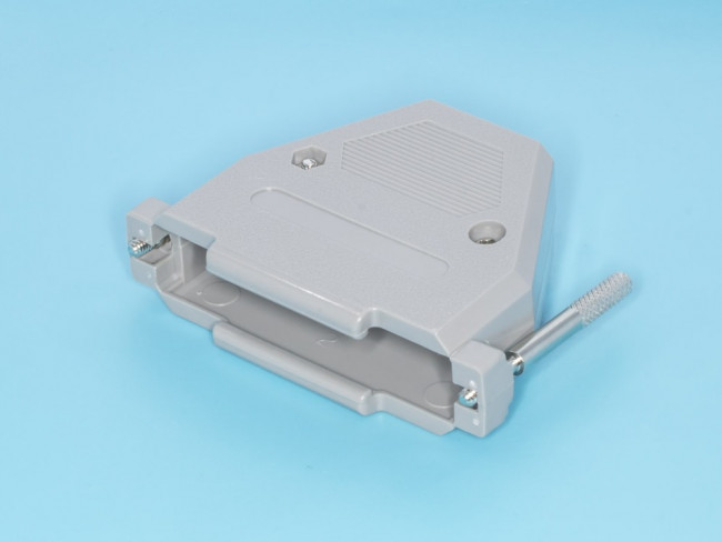 Корпус к разъёму D-SUB на 37 контактов с длинными винтами, пластмассовый; №1569 кожух D-SUB\37P\пл\сер\винт\дл винт\DPT37C\