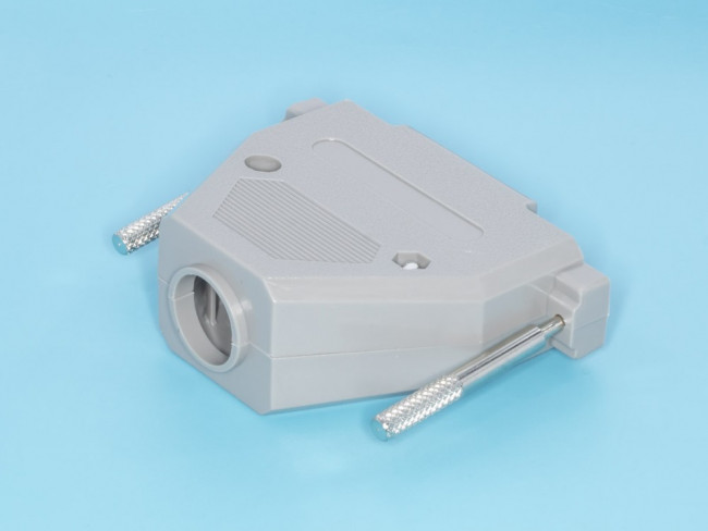 Корпус к разъёму D-SUB на 37 контактов с длинными винтами, пластмассовый; №1569 кожух D-SUB\37P\пл\сер\винт\дл винт\DPT37C\