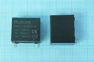Реле 12В, 32F-12VDC-A, 1x5А,250В, 30В; №7665 реле 12В\\32F-12VDC-A\ 1x5А,250В;30В\[]