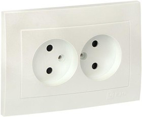 Валенсия лицевая панель розетка 2-местной б/з 10А жемчуг с защ. штор. PROxima ESR10-L-102-50