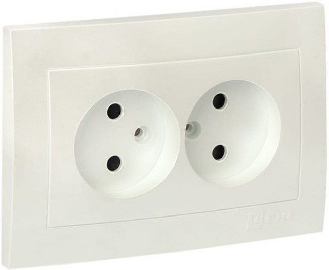 Валенсия лицевая панель розетка 2-местной б/з 10А жемчуг с защ. штор. PROxima ESR10-L-102-50