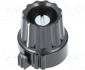 PPR-ARET2, Ручка точной настройки, Диам.оси: 6мм, d22,8x22,6мм, Цвет: черный