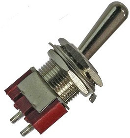 MTS-101-L1, Микротумблер , ON-OFF, SPST, 3 А, 250 В, 20 мОм, установочное отверстие 12 мм, 2 контакта