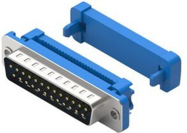 618025226221, D-Sub Connector with UNC 4-40 Nut, Plug, DB-25, IDC, Blue