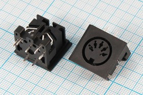 Гнездо DIN, 5HP[45], на плату, угловой, GM-545-4; №1524 гн DIN\ 5HP[45]\плат\ угл\\GM-545-4