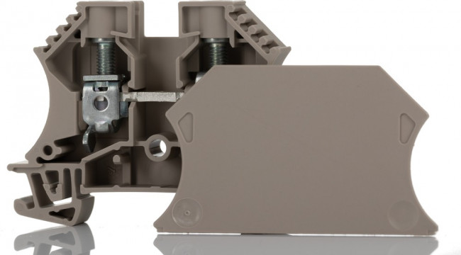 1781750000, WDU Series Dark Beige DIN Rail Terminal Block, 10mm², 1-Level, Screw Termination, ATEX