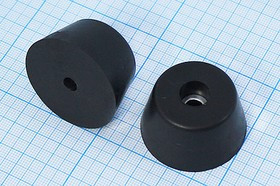 Ножка приборная коническая с армированной шайбой, ø40 мм, высота 30 мм; №15153 ножка прибор 40x30\h-22/отв 6\TPE\конус\Mi4022\