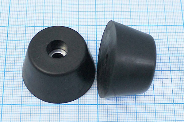 Ножка приборная коническая с армированной шайбой, ø40 мм, высота 30 мм; №15153 ножка прибор 40x30\h-22/отв 6\TPE\конус\Mi4022\