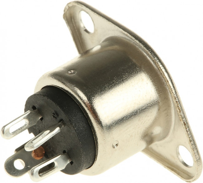 NYS324, NYS 3 Pole Din Socket, 2A, Female, Chassis Mount