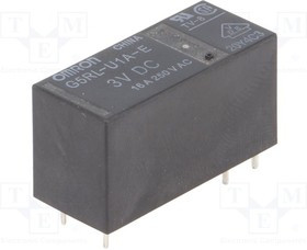 G5RL-U1A-E-3DC, Реле: электромагнитное, SPST, Uобмотки: 3ВDC, 16A/250ВAC, 600мВт