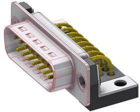 DTS15PYC/2M63UN, D-Sub plug, Plug, DA-15, PCB Pins