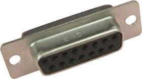 DA-15SF-N, 15 Way Panel Mount D-sub Connector Socket