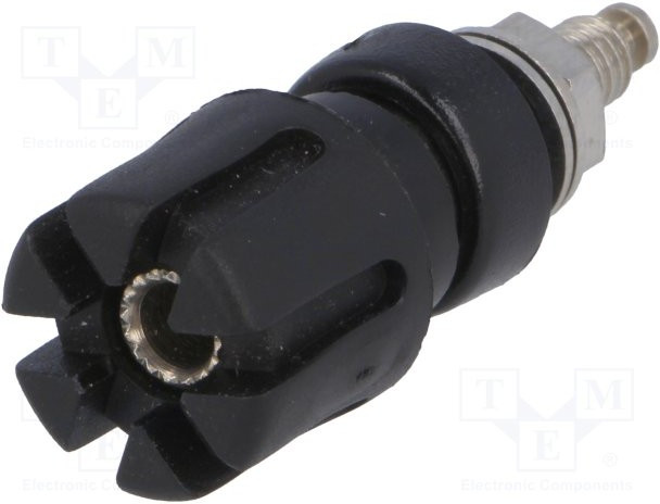 POL 1994 NI / SW, Binding Post, 30 A, 60 VDC, Nickel Plated Contacts, Panel Mount, Black