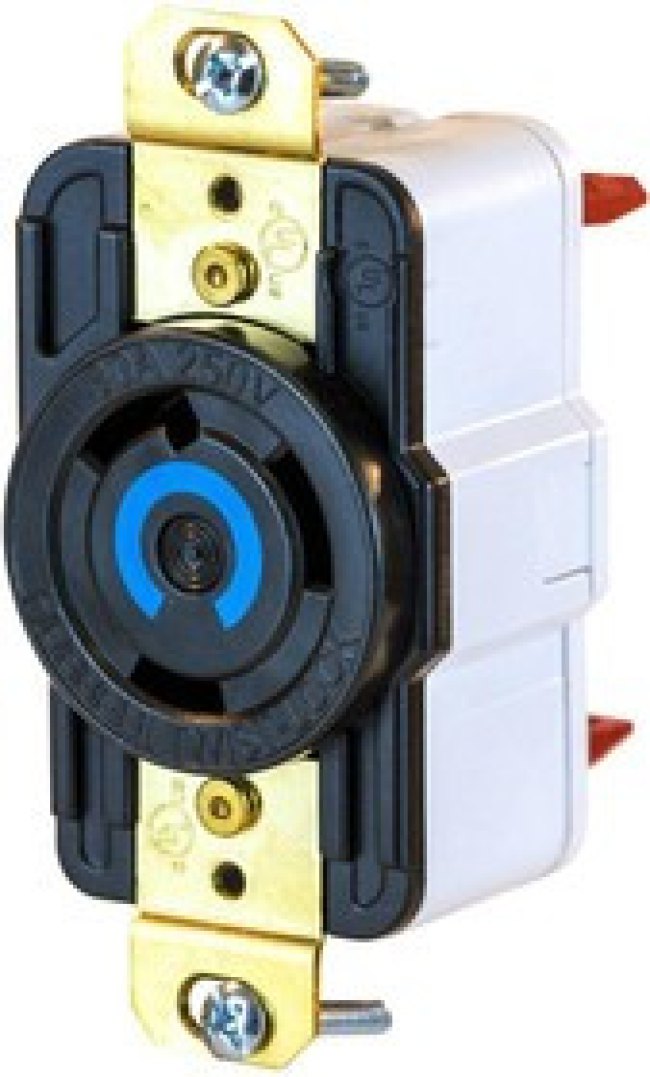 HBL2620ST, CONNECTOR, NEMA L6-30R, 30A, BLACK