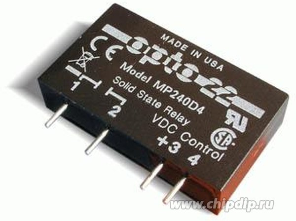 MP240D4, Твердотельное реле, SPST-NO, 4 А, 280 В AC, На Печатную Плату, Сквозное Отверстие