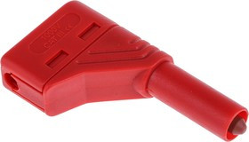 934098101, Red Male Banana Plug, 4 mm Connector, Screw Termination, 24A, 1000V ac/dc, Nickel Plating