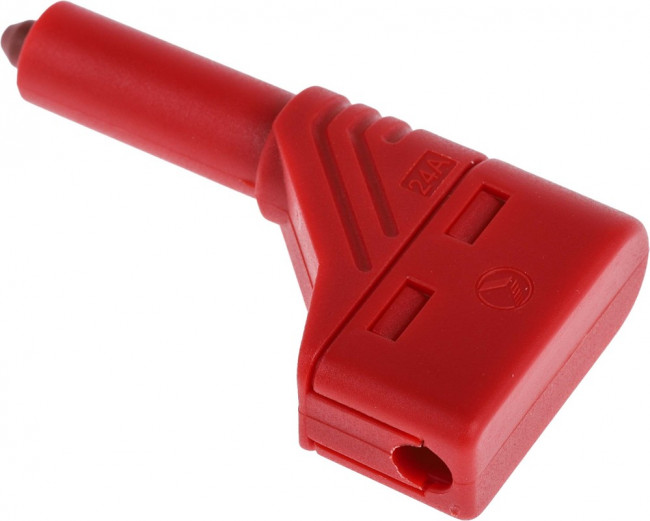 934098101, Red Male Banana Plug, 4 mm Connector, Screw Termination, 24A, 1000V ac/dc, Nickel Plating