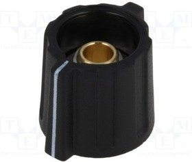 A2816060, Ручка, с указателем, ABS, dоси: 6мм, d16x15мм, черный, Ось: гладкая