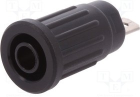 SEPB7089NI-SW, Гнездо, "банан" 4мм, 24А, 1кВ, черный, на панель, на корпус, 33мм