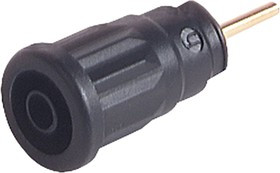 972363100, Black Female Banana Socket, 4 mm Connector, Solder Termination, 24A, 1000V ac/dc, Gold