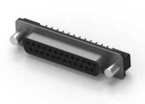 1-5745967-4, D-Sub Standard Connectors RECP FRNT MTL SHL 25 female screwlocks