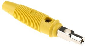 930726103, Yellow Male Banana Plug, 4 mm Connector, Screw Termination, 16A, 60V dc, Nickel Plating