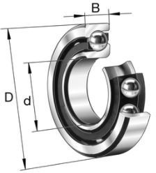 71811-TN Single Row Angular Contact Ball Bearing- Open Type 55mm I.D, 72mm O.D
