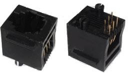 TJ6P6C (DS1133-02), Розетка 6P6C (RJ25) на плату прямая