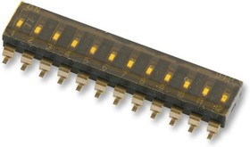 MCEMR-12-T, DIP / SIP переключатель, 12 схем(-а), Ползунок, SMD (Поверхностный Монтаж), SPST, 24 В DC, 25 мА MCEMR-12-T, DIP / SIP переключатель, 12 схем(-а), Ползунок, SMD (Поверхностный Монтаж), SPST, 24 В DC, 25 мА