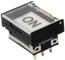 UB16VA001, PB SWITCH, SPDT, 5A, 250V, GREEN, PANEL