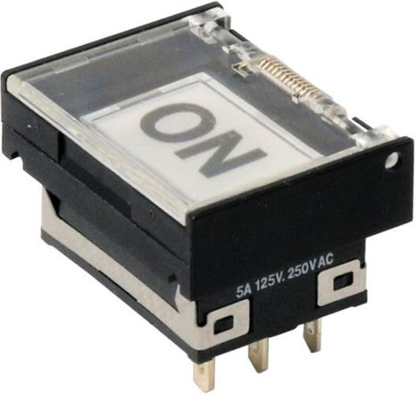 UB16VA001, PB SWITCH, SPDT, 5A, 250V, GREEN, PANEL