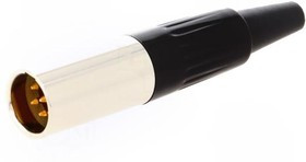 AG6M, Вилка; XLR mini; "папа"; PIN: 6; на провод; пайка; 1,2А; 0,38мм2