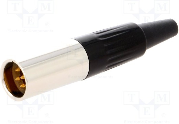 AG6M, Вилка; XLR mini; "папа"; PIN: 6; на провод; пайка; 1,2А; 0,38мм2