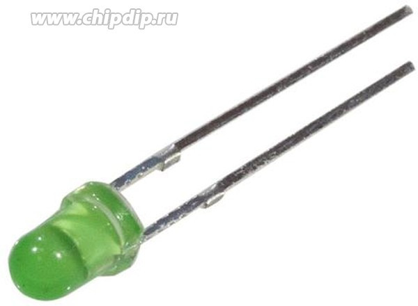 GNL-3012GD, Светодиод зеленый 60° d=3мм 5-10мКд 565нМ (Green)