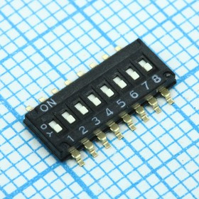 A6H8101, Переключатель DIP 8 групп 0.025А 24В утопленный движок