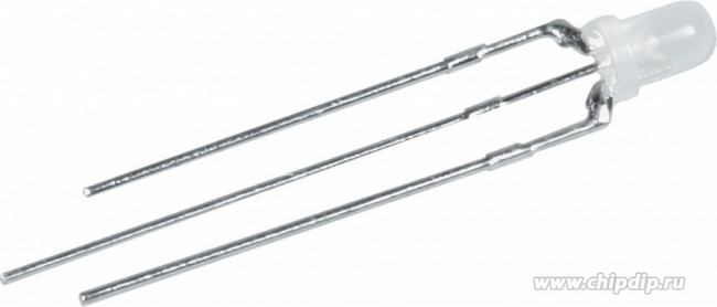 L-3WEGW, Светодиод красный/зеленый 60° d=3мм 40/35мКд 627/565нМ общий катод