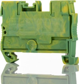 3210059, PT 2.5/1P-PE Series Green/Yellow Earth Terminal Block, 0.14 4mm², Single-Level, Plug In