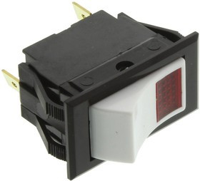 LTILA51-6S-WH-RC-NBL/12V, ILLUMINATED ROCKER SWITCH, SPST, ON-NONE-ON, 15A