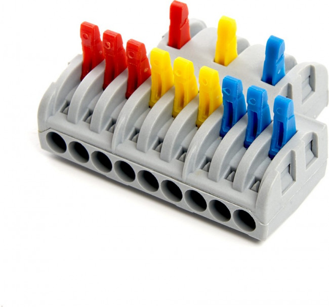 Клемма монтажная для фазных проводников, 3 контактные группы, LD222-428, 20шт в упак, 39500 Клемма монтажная для фазных проводников, 3 контактные группы, LD222-428, 20шт в упак, 39500