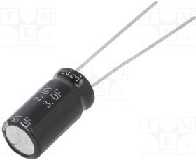 BRP002R8L305FB, Суперконденсатор, THT, 3Ф, 2,8ВDC, ±20%, d8x16мм, 120мОм, -40-65°C