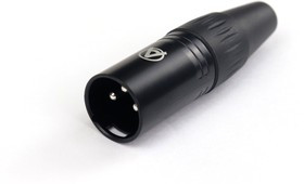 AuraSonics X3M-B кабельный разъем 3-контактный XLR male, посеребренные контакты, черный