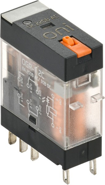 Реле общего назначения OGR-1 2C 220В AC с LED и тест. кнопкой ONI OGR-1-2C-AC220V-L-B