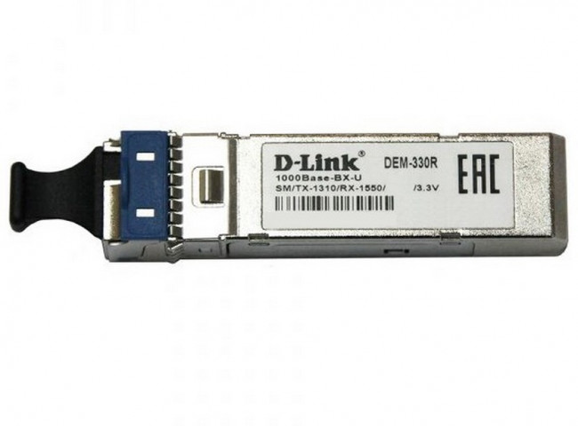 D-Link 330R/3KM/A1A 1000Base-BX-U Single-mode 3KM WDM SFP Tranceiver, support 3.3V power, SC connector, [Сетевое оборудование] D-Link 330R/3