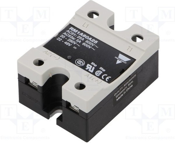 RM1A60A25, Solid State Relays - Industrial Mount SSR ZS 600V 25A 24-265 VAC LED RM1A60A25, Solid State Relays - Industrial Mount SSR ZS 600V 25A 24-265 VAC LED