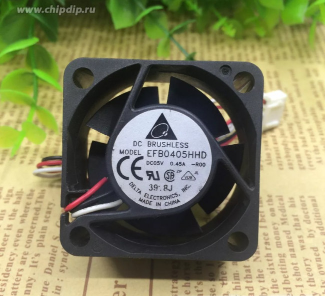 EFB0405HHD, DC Fans DC Tubeaxial Fan, 40x20mm, 5VDC, Ball Bearing, Lead Wires