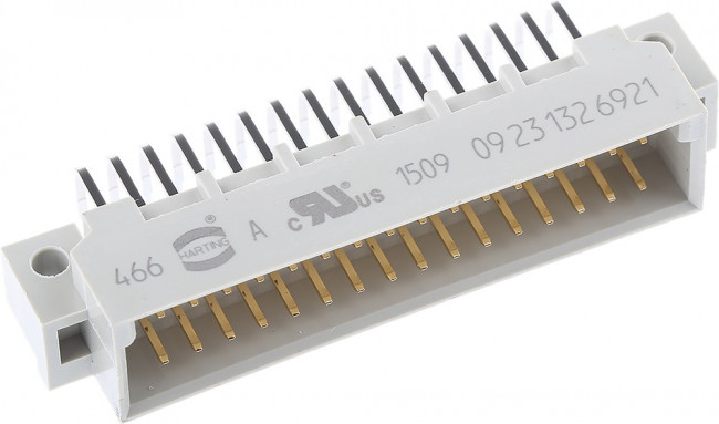 09231326921, DIN 41612 Connectors 32P MALE R/A STD THRU HOLE 2.54MM