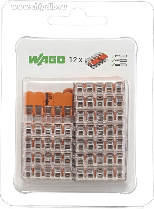 Клеммы WAGO 221-415 в блистерной упаковке по 12шт Клеммы WAGO 221-415 в блистерной упаковке по 12шт
