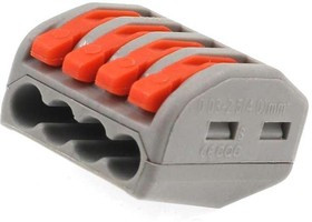 PCT-214, Клемма соединительная, 4 контакта, сечение провода 0.75-2.5 мм²