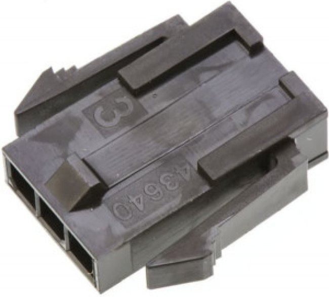 0436400300, Conn Housing M 3 POS 3mm Crimp ST Panel Mount Black Micro-Fit 3.0™ Bag