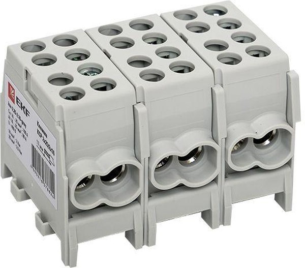 Клемма распределительная КСР с двойным винтом 2х25/2х16 сер. PROxima EKF ksr-2.25-2.16-grey